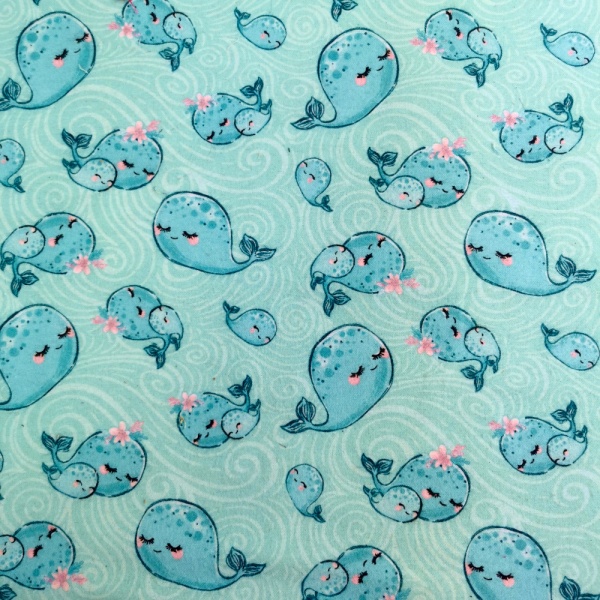 100% Cotton Flannelette - Whales